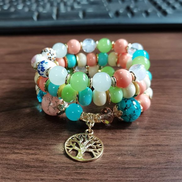New Bohemian Bracelets for Women Stretch Multilayer Colorful Beads Brace… - Picture 1 of 9